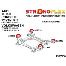 P026254B: Silentblocs du sous-châssis avant, Audi Q7, Cayenne, VW Touareg I (02-10)