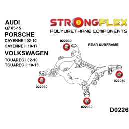 P026255B: Silentblocs du berceau arrière pour  Cayenne, Audi Q7, VW Touareg I (02-10)