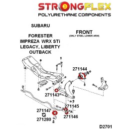 P276091B: Kit silentblocs de barre stabilisatrice arrière, Impreza GC GF GD GG, Legacy BC BF BD BG, Saab 9-2 9-2X (04-06)