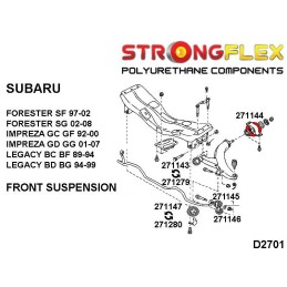 P271144B: Silentblocs à l'avant et à l'arrière du bras, Forester SF SG, Impreza, Legacy, Subaru Baja, Saab 9-2 9-2X (04-06)