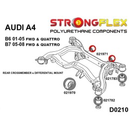 P021971A : Support de différentiel arrière - bagues arrière SPORT pour Audi A4 B6/B7 Quattro B6 (01-05) Quattro