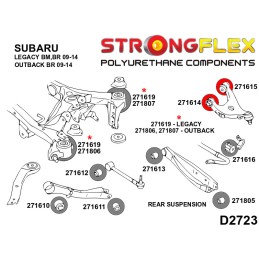 Silentblocs des triangles de suspension arrière, Forester, Impreza, Legacy, BRZ, GT86, Scion FR-S FR-S (12-)