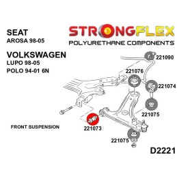P221073B: Silentblocs des triangles de suspension inférieur avant, VW Lupo, VW Polo, Seat Arosa Arosa (98-04)