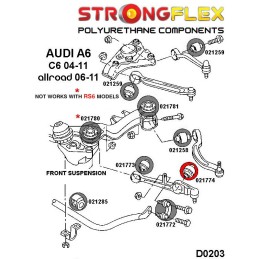 P021774A : Douilles extérieures de bras inférieurs avant SPORT pour Audi, VW B8 (07-15) FWD
