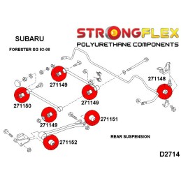 P276146B: Kit de bagues en polyuréthane pour la suspension complète, Subaru Forester SG II (02-08) SG