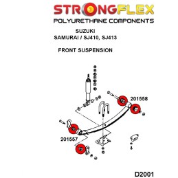 Silentblocs de suspension avant et arrière en polyuréthane KIT II / Caribian / Katana / Potohar / Samurai / Santana / Sierra / F