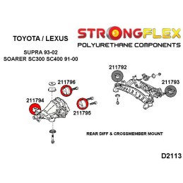 Support de différentiel arrière - silentblocs avant/arrière pour Lexus GS I, SC400, SC300, Toyota Aristo I, Supra, Soarer I (91-