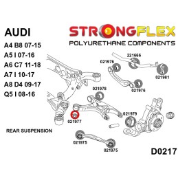 P021977B : Bras inférieurs arrière - silentblocs avant pour Audi A4, A5, A6, A7, A8, Q5 B8 (07-15) FWD