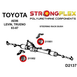 Silentblocs en polyuréthane pour crémaillère de direction RWD (83-87) AE85 / AE86