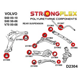 P236205B: Kit silentblocs de suspension arrière, Volvo S60, S80, V70 II S60 I (00-09)