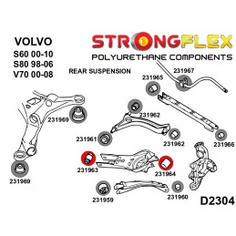 Silentblocs des bras inférieurs arrières, Volvo S60, S80, V70 II S60 I (00-09)