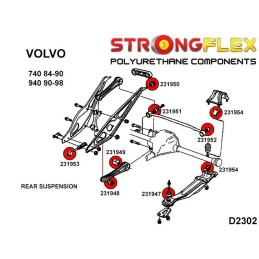 P236202B: Kit silentblocs de suspension arrière,  Volvo 740, 760, 780, 940, 960 740 (84-92)