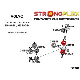 P231945B: Silentblocs de barre anti-rapprochement avant, Volvo 740, 760, 780,940, 960 740 (84-92)