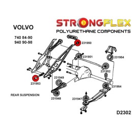 Silentblocs du châssis de l'essieu arrière, Volvo 740, 760, 780, 940, 960 740 (84-92)