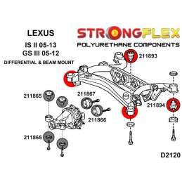 P216249B : Essieu arrière KIT de bagues pour Lexus GS III, Lexus IS II III (05-11) S190