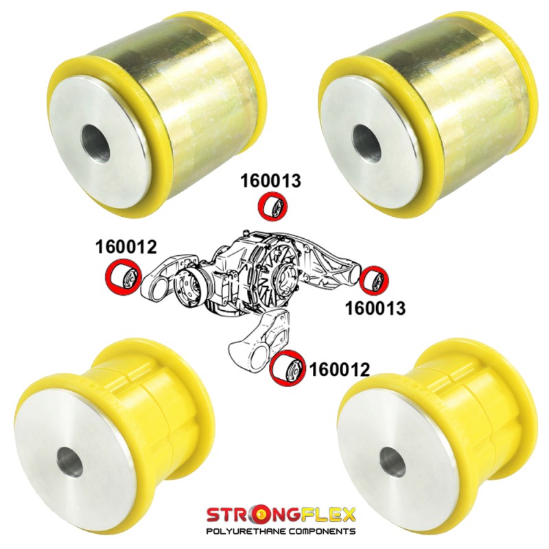 Silentblocs du support différentiel arrière pour Grancabrio, Granturismo, Quattroporte Grancabrio 2010-2019