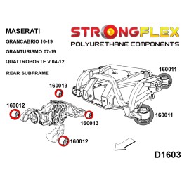 Silentblocs du support différentiel arrière pour Grancabrio, Granturismo, Quattroporte Grancabrio 2010-2019