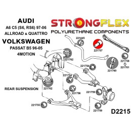 P221757A : Bagues intérieures de biellette arrière SPORT pour Audi A6 C5 Quattro & Allroad, VW Passat V B5 4motion C5 (97-04) Qu