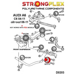 P021772B : Douilles de la barre anti-roulis avant (boulon M10) pour Audi A6 C6, A8 D3, VW Phaeton C6 (04-11) Quattro & Allroad