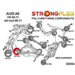 P021764A : Douilles avant de bras inférieurs arrière SPORT pour Audi A6 C6, aussi RS6 C6 (04-11) Quattro & Allroad