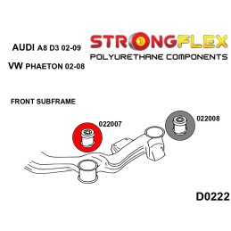 P022007A : Châssis avant - silentblocs avant SPORT pour Audi A8 D3, VW Phaeton D3 (02-09)