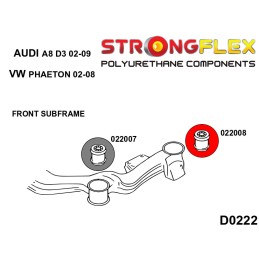 P022008A : Châssis avant - bagues arrière SPORT pour Audi A8 D3, VW Phaeton D3 (02-09)
