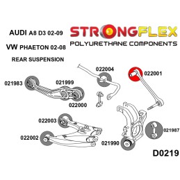 P022001A : Bagues intérieures de la barre de traction arrière SPORT pour Audi A8 D3, VW Phaeton D3 (02-09)