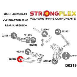 P022002B : Bras inférieurs arrière - silentblocs avant pour Audi A8 D3, VW Phaeton D3 (02-09)