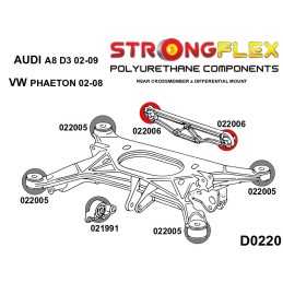 P022006A : Support de différentiel arrière - bagues arrière SPORT pour Audi A8 D3, VW Phaeton D3 (02-09)