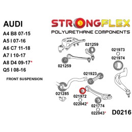 P022042A : Bras inférieurs avant - bagues intérieures SPORT pour Audi A8 D4 D4 (09-17)