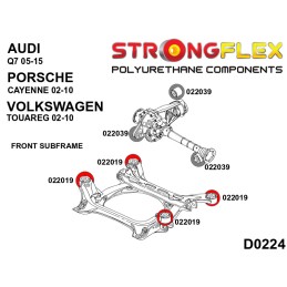 P022019B : Bagues de sous-châssis avant pour Audi Q7, Posche Cayenne, VW Touareg 4L (05-15)