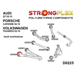 P022020A : Bras inférieurs arrière - silentblocs avant SPORT pour Audi Q7, Porsche Cayenne, VW Touareg 4L (05-15)