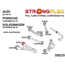 P022021A : Bras inférieurs arrière - bagues arrière SPORT pour Audi Q7, Porsche Cayenne, VW Touareg 4L (05-15)