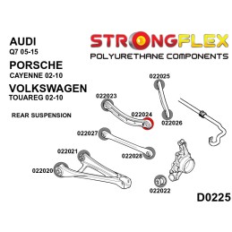P022024A : Douilles de bras supérieur arrière - extérieur SPORT pour Audi Q7, Porsche Cayenne, VW Touareg 4L (05-15)