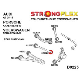 P022028A : Bagues de tige arrière - extérieur SPORT pour Audi Q7, Porsche Cayenne, VW Touareg 4L (05-15)