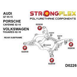 P022030A : Douilles de sous-châssis arrière SPORT pour Audi Q7, Porsche Cayenne, VW Touareg 4L (05-15)