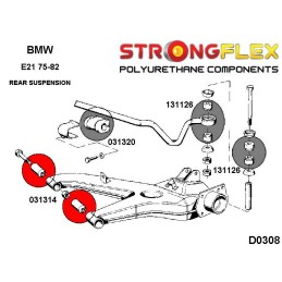 P031314A : Silenblocs des bras oscillants arrières SPORT, Serie 3 E21/E30/E36, Série 5 E28, Z3 E114 1500 - 2002 (62-77)
