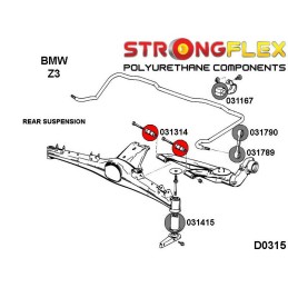 P031314A : Silenblocs des bras oscillants arrières SPORT, Serie 3 E21/E30/E36, Série 5 E28, Z3 E114 1500 - 2002 (62-77)