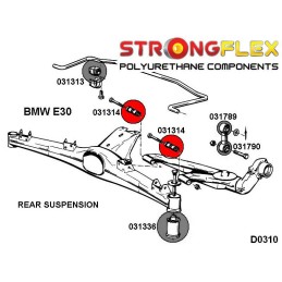 P031314B : Silentblocs des bras arrière, BMW Serie 02, 3 E21 E28 E30 E36 Compact, Serie 5 E28, Z3 E114 1500 - 2002 (62-77)