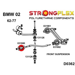 P031980A : Barre d'accouplement avant - bagues de châssis SPORT pour BMW 02 02 (62-77)