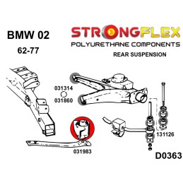 P031983A : Silentblocs de corps d'essieu arrière SPORT, BMW 02 02 (62-77)