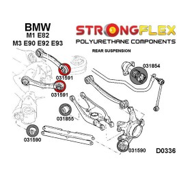 P031591A : Bagues entre les bras de contrôle supérieurs arrière et le moyeu SPORT E81 E82 E87 E88