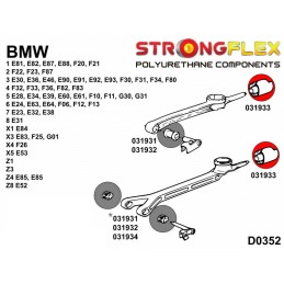 P031933A : Bras de levier de vitesse - arrière silentbloc SPORT pour BMW E81 E82 E87 E88