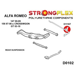 P011187B : Silentblocs de barre arrière pour Alfa 147, 156, GT 147 (00-10) Type 937
