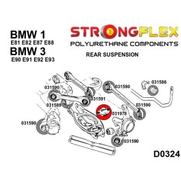P031978A : Amortisseur arrière - support inférieur SPORT pour BMW Série 1, Série 3, X1 E81 E82 E87 E88